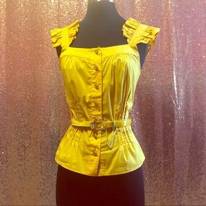 Ruffle top with Rhinestone Belt